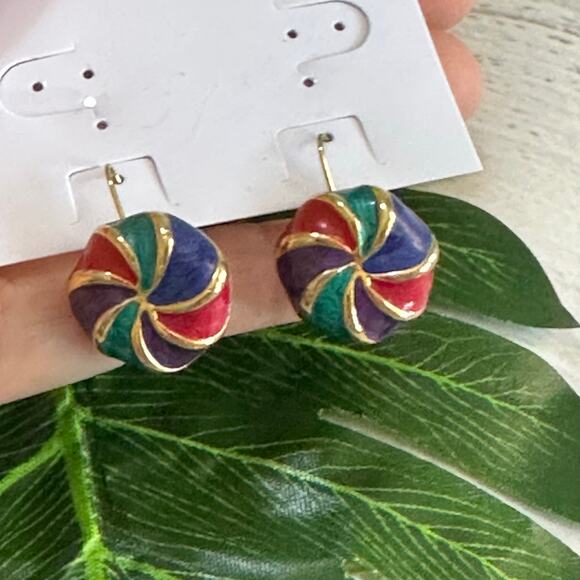 BOGO FREE ENAMELED USA EARRINGS - Picture 6 of 7